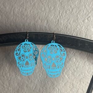 Blue Skull Earrings